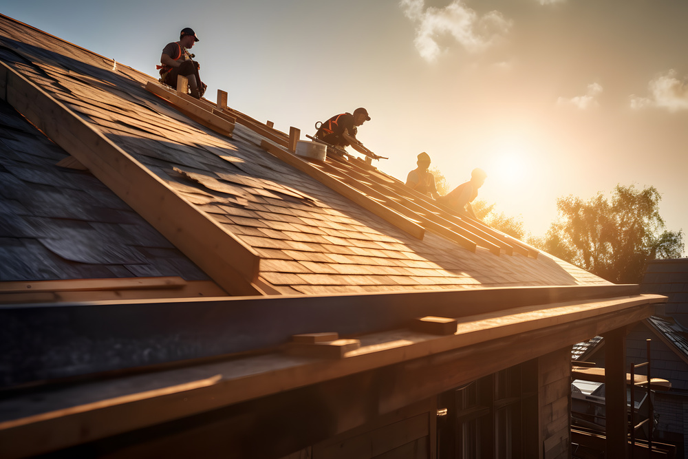 construction worker on a roof